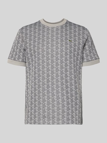Produktfoto, Regular Fit T-Shirt mit Baumwoll-Anteil von Lacoste, Optik: Unifarben, Muster: L-Monogramm, Logo-Patch, Rundhals, Kurzarm, Ärmelabschluss gerippt