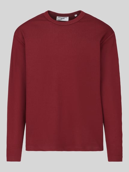Marc O'Polo DENIM Langarmshirt mit geripptem Rundhalsausschnitt Bordeaux 2