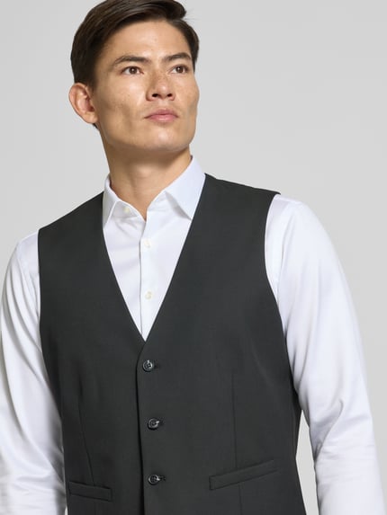 Christian Berg Men Anzugweste mit Knopfleiste Black 3