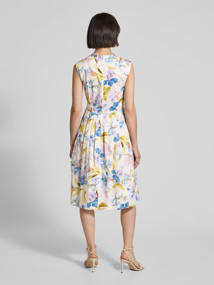 ETERNA Knielanges Kleid mit gelegten Falten Blau 5