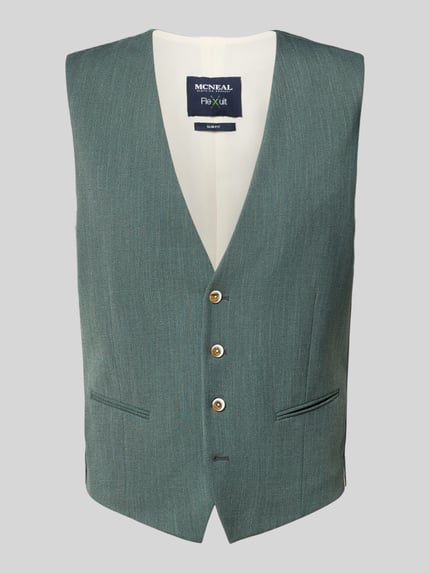 MCNEAL Slim fit gilet met all-over motief Lindegroen - 2