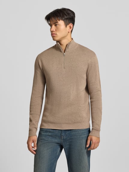ONLY & SONS troyer o kroju regular fit z czystej bawełny model 'TING' Beżowy 4