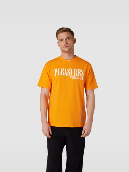 PUMA T-shirt met labelprint Oranje - 4