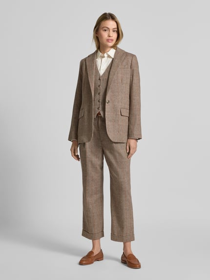 Lauren Ralph Lauren Żakiet o kroju regular fit z dodatkiem wełny Model 'WILONA' Beżowy melanż 1