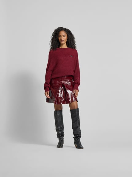 ROTATE Oversized wollen pullover met mohair Bordeaux - 1