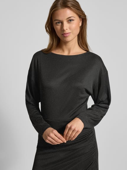 b.young Jurk met rimpelingen model 'Syrene' Zwart - 3