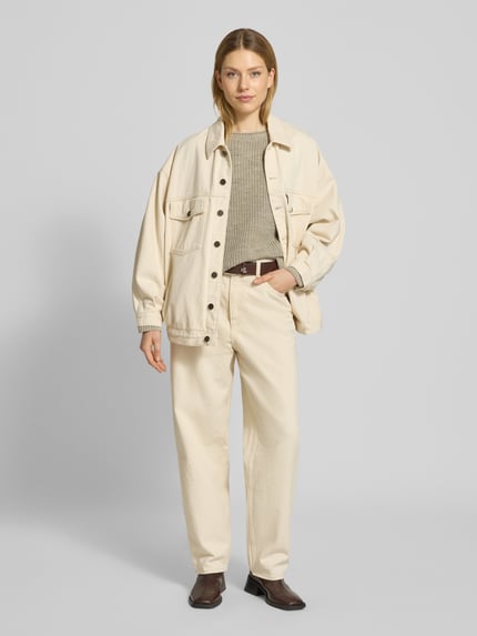 American Vintage Sweter z dzianiny z okrągłym dekoltem model ‘CRASHWAY’ Średnioszary 1