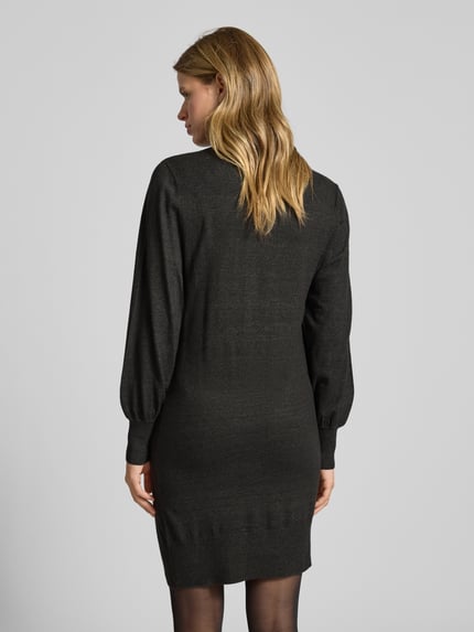 ONLY Figurumspielendes Strickkleid aus Viskose-Mix Modell 'LABELLE' Anthrazit Melange 5