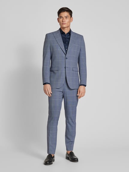 Jake*s Regular Fit Businesshemd aus Satin Marine 1