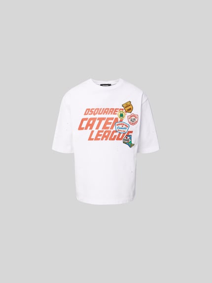 Dsquared2 T-shirt o luźnym kroju z czystej bawełny Biały 2