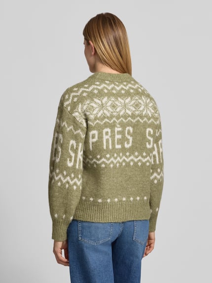 VERO MODA Pullover mit kontraststarkem Schriftzug Schilf 5