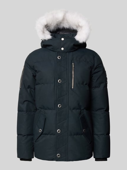 Moose Knuckles Daunenjacke mit abnehmbarer Fellkapuze Marine 2