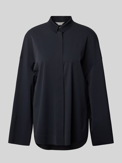 MM by Max Mara Relaxed Fit Bluse mit überschnittenen Schultern Modell 'PATELLA' Dunkelblau 2