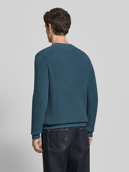 s.Oliver RED LABEL regular fit trui van puur katoen Petrol - 5