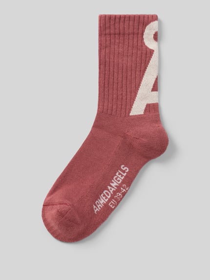 ARMEDANGELS Socken mit kontrastierendem Logo-Schriftzug Bordeaux 1