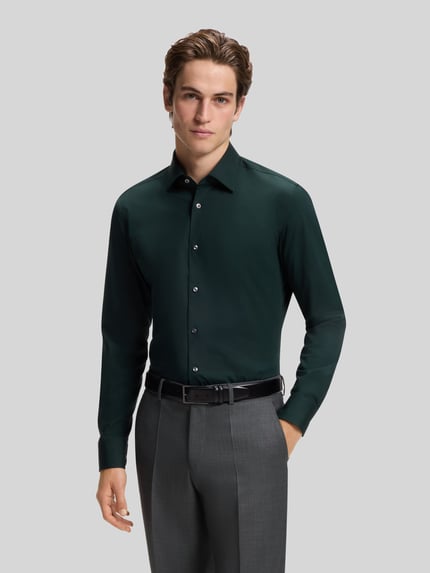 BOSS Koszula o kroju slim fit z mieszanki bawełny, koszula biznesowa model 'HANK' Butelkowy zielony 4
