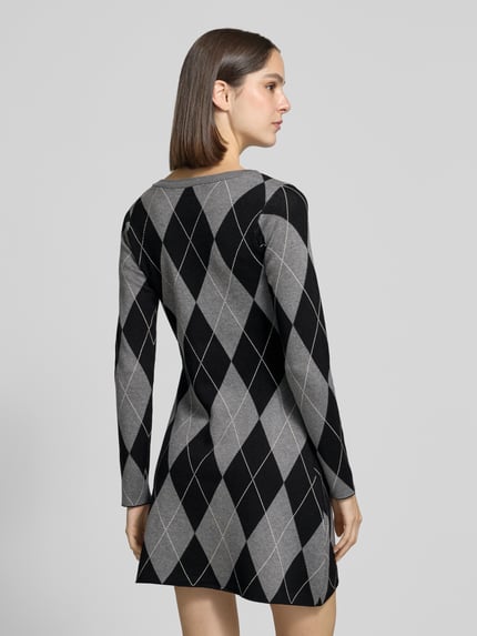 VERO MODA Strickkleid mit Seitenschlitzen Dunkelgrau 5