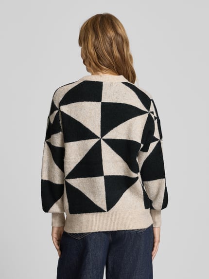 ONLY Regular Fit Strickpullover mit voluminösem Armschnitt Modell 'GEORGINA' Ecru 5