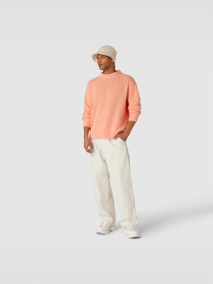 Bonsai Oversized trui in breilook Koraal - 1
