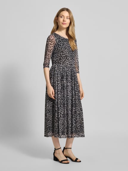 ROBE LÉGÈRE Midikleid mit Allover-Animal-Print Black 1