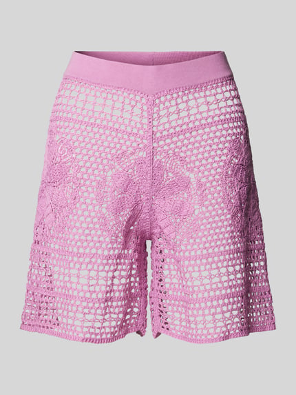 MANGO Loose Fit Shorts mit Häkelspitze Modell 'NUSA' Pink 2