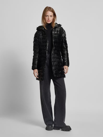 Rains Slim Fit Steppmantel mit Kapuze Modell 'LOHJA' Black 1