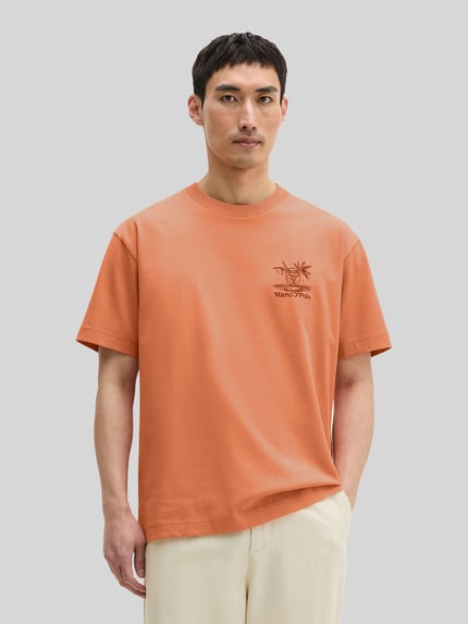 Marc O'Polo Loose Fit T-Shirt aus reiner Baumwolle Hellrot 4