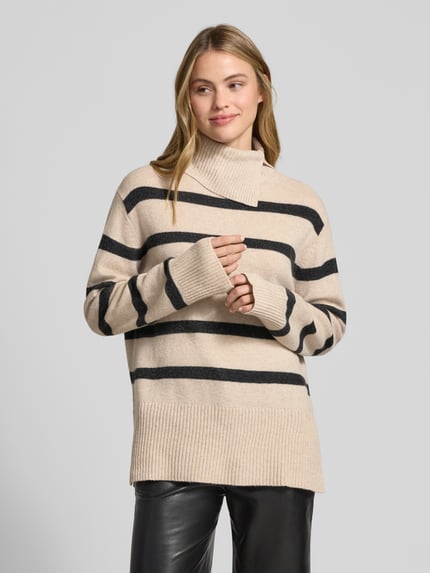 Christian Berg Woman Regular Fit Strickpullover aus reiner Wolle Beige Melange 4