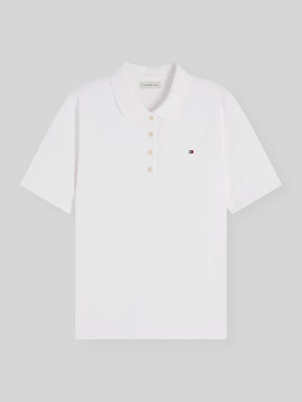 Tommy Hilfiger Regular Fit Poloshirts aus Baumwoll-Mix Ecru 2