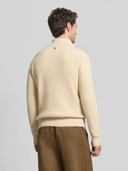 PME Legend Sweter dzianinowy ze stójką i zamkiem błyskawicznym Złamany biały 5