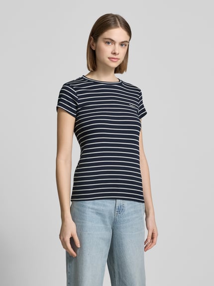 Pepe Jeans T-shirt z okrągłym dekoltem model ‘MERIBEL’ Granatowy 4