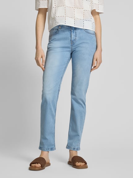 MAC Regular fit jeans met blinde gulp, model 'Sue' Lichtblauw - 4