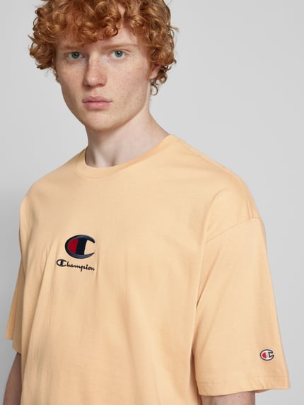 Champion T-shirt met labelstitching Beige - 3