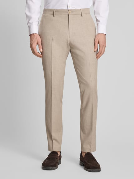 s.Oliver BLACK LABEL regular fit pantalon met linnen Beige - 4