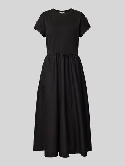 Tommy Hilfiger Fit-and-Flare Midi-Kleid mit goldfarbenen Knöpfen BLACK 2