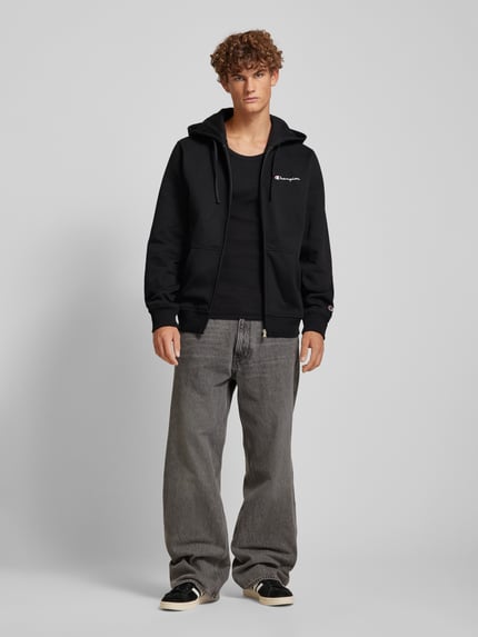 Champion Sweatjacke mit Label-Stitching Black 1