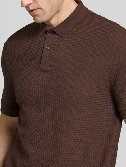 BOSS Regular Fit Poloshirt aus reiner Baumwolle Modell 'Parlay' Dunkelbraun 3