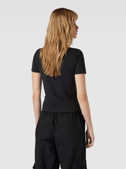 PEQUS T-shirt met labelprint Zwart - 5