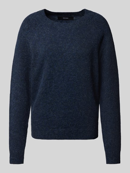 VERO MODA Regular Fit Pullover mit Rippbündchen Modell 'DOFFY' Marine Melange 2