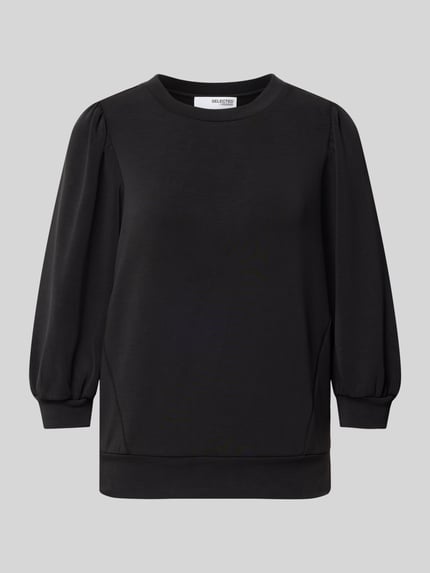 Selected Sweatshirt met 3/4-mouwen Zwart - 2