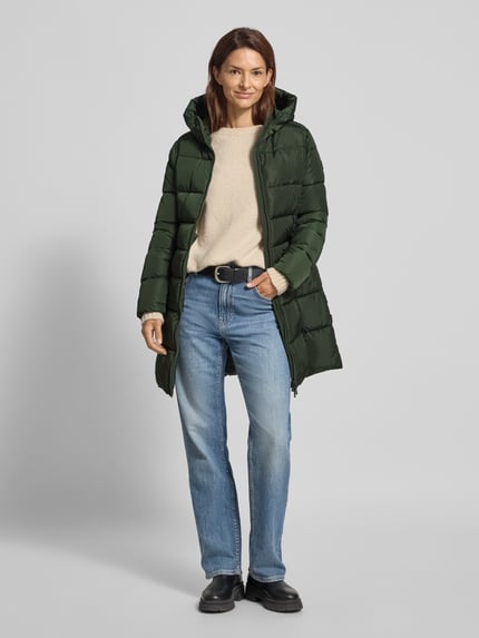 Save The Duck Gewatteerde lange jas met tweewegsritssluiting, model 'Taylor' Olijfgroen - 1