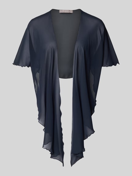 Produktfoto, Bolero mit offener Vorderseite von Christian Berg Cocktail in Dunkelblau, Chiffon, semitransparent, kurzärmelig, lockere Passform