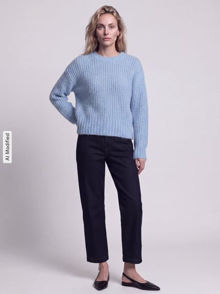 Pepe Jeans Regular Fit Pullover mit Woll-Anteil Modell 'ASHLEY CREW' Hellblau 1