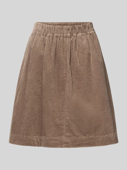 Produktfoto, ausgestellter Midi-Rock aus reiner Baumwolle von Marc O'Polo, beige, feine Cordstruktur, Damen Midi-Rock von Marc O'Polo