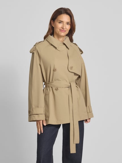 DRYKORN Trenchcoat met reverskraag en strikceintuur, model 'WELNEY' Camel - 4
