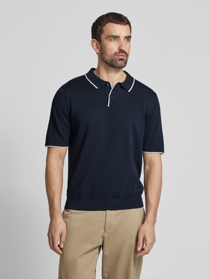Selected Poloshirt met 1/2 mouwen, model 'MATTIS' Marineblauw - 4