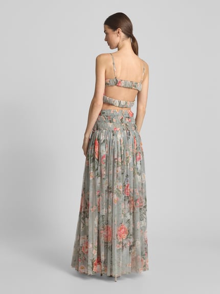 Lace & Beads Avondjurk met smokdetails Lichtgrijs - 5