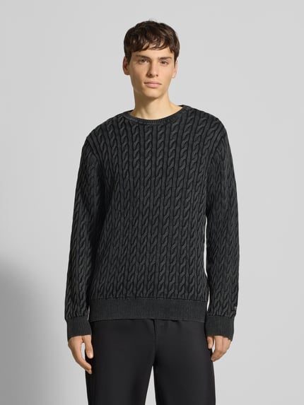 Levi's® Strickpullover mit Zopfmuster Modell 'PRESIDIO' Black 4