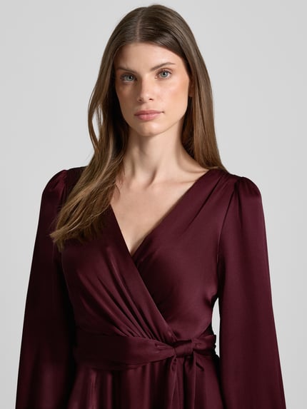 Jake*s Cocktail Abendkleid mit V-Ausschnitt Dunkelrot 3