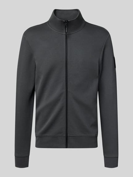 Tom Tailor Denim Regular Fit Sweatjacke aus Baumwoll-Mix Anthrazit 2